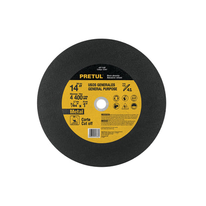 Disco Tipo 41 de 14' x 3.1 mm para corte de metal, PRETUL | ABT-758P | 22561