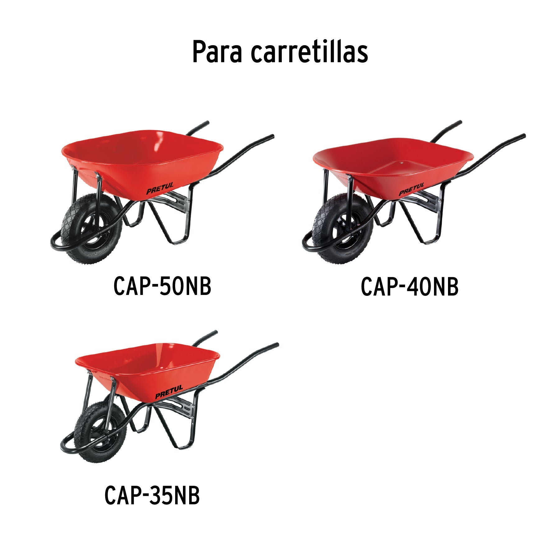Caja c/llanta neumática y acc. p/carretilla roja PRETUL | CARNPB | 22650