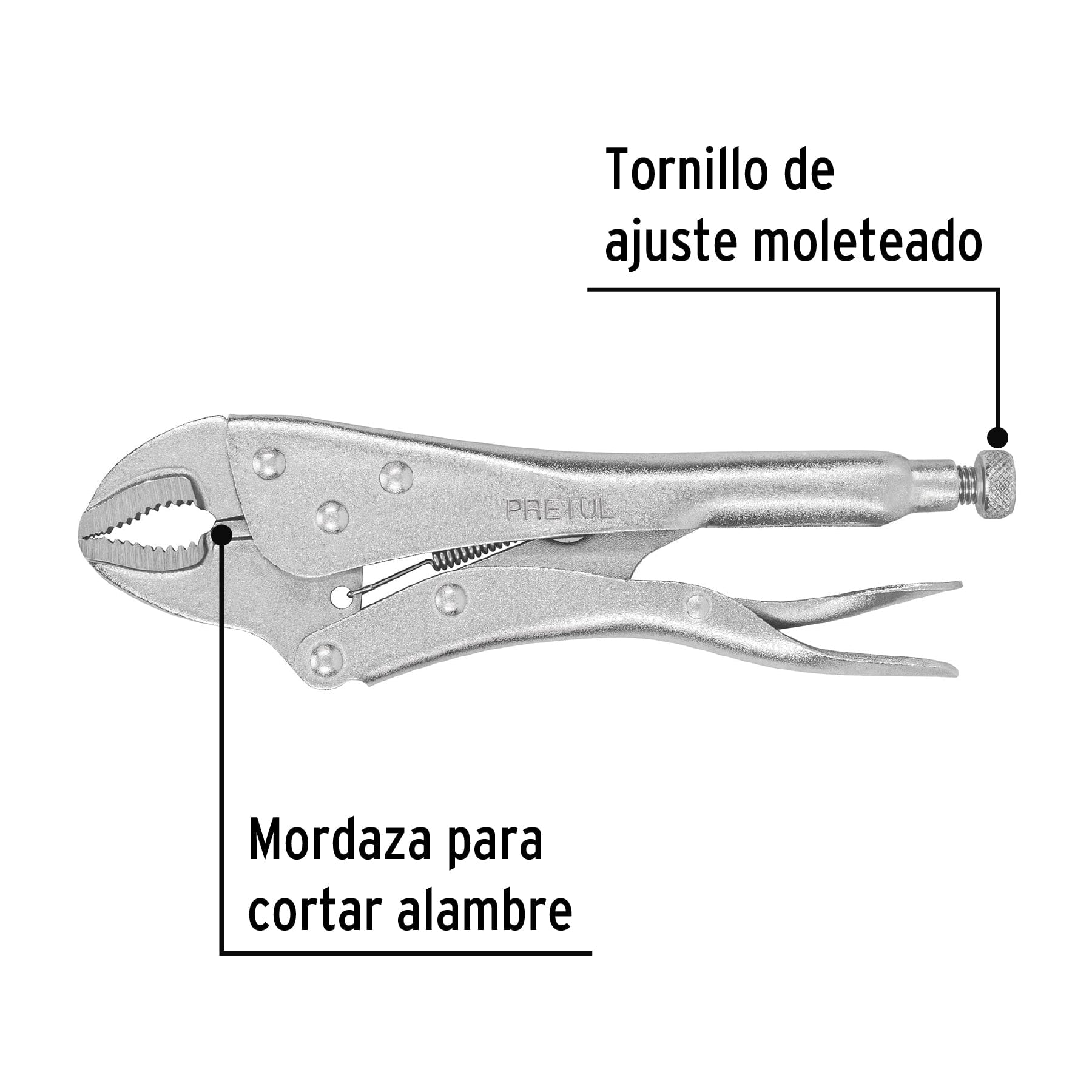 Pinza de presión 10' mordaza curva, Pretul | PP-10C | 22700