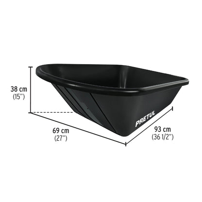 Carretilla concha plástica 5 ft3 Neumática b/tubular, Pretul | TP-5N | 22703