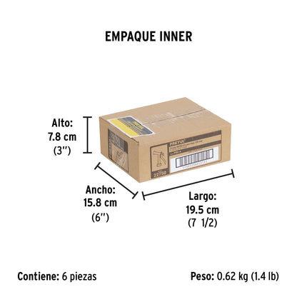 Pistola metálica para riego de 4', 2 funciones, PRETUL | PIM-4 | 22750