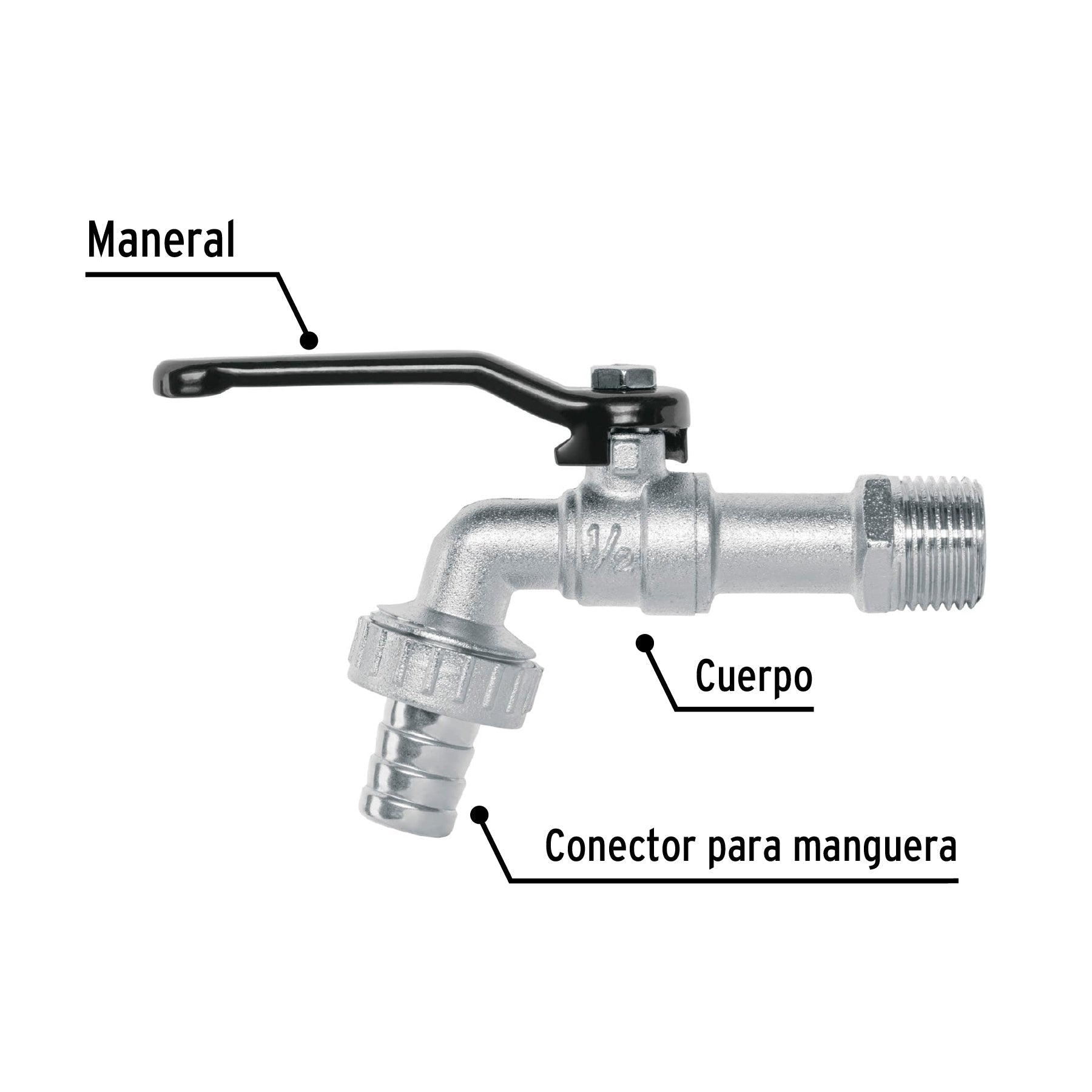 Llave de esfera, 1/2' de zinc, Pretul | LL-21P | 23146