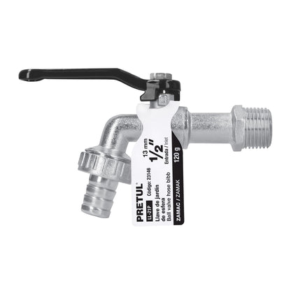 Llave de esfera, 1/2' de zinc, Pretul | LL-21P | 23146