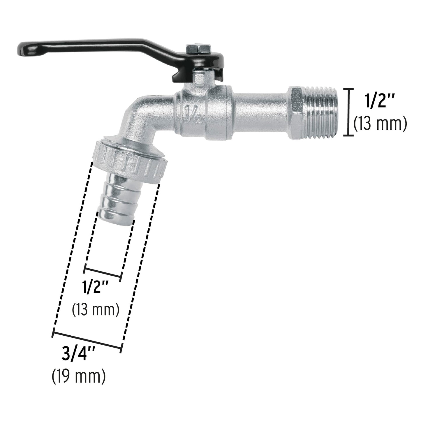 Llave de esfera, 1/2' de zinc, Pretul | LL-21P | 23146