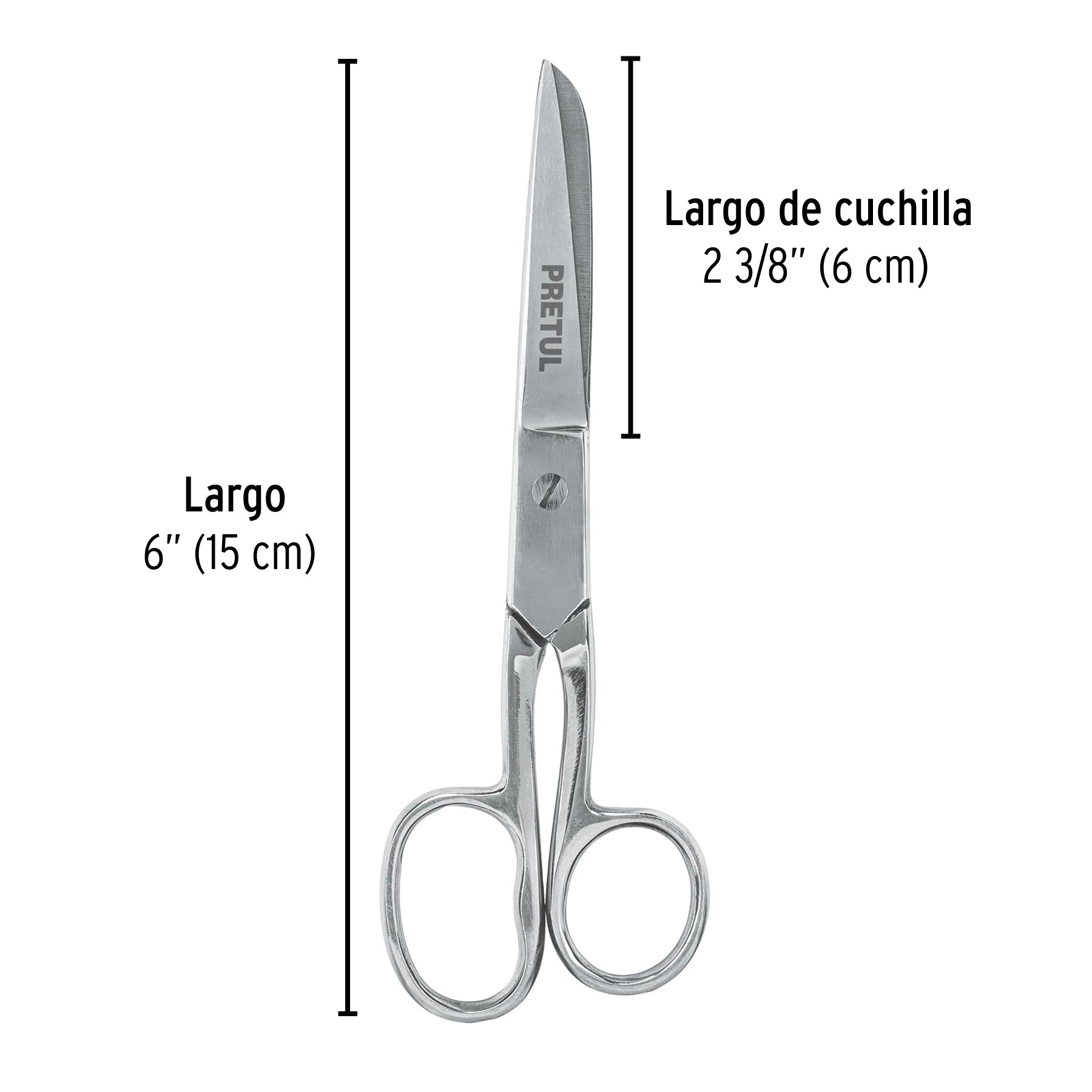 Tijera 6' ojo grande acero inoxidable para costura, PRETUL | TP-8341-6 | 23160