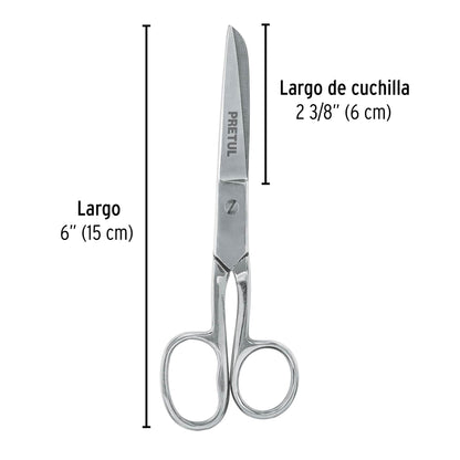Tijera 6' ojo grande acero inoxidable para costura, PRETUL | TP-8341-6 | 23160