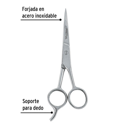 Tijera 5-1/2' acero inox con gancho, para estilista, PRETUL | TP-8419-5-1/2 | 23168