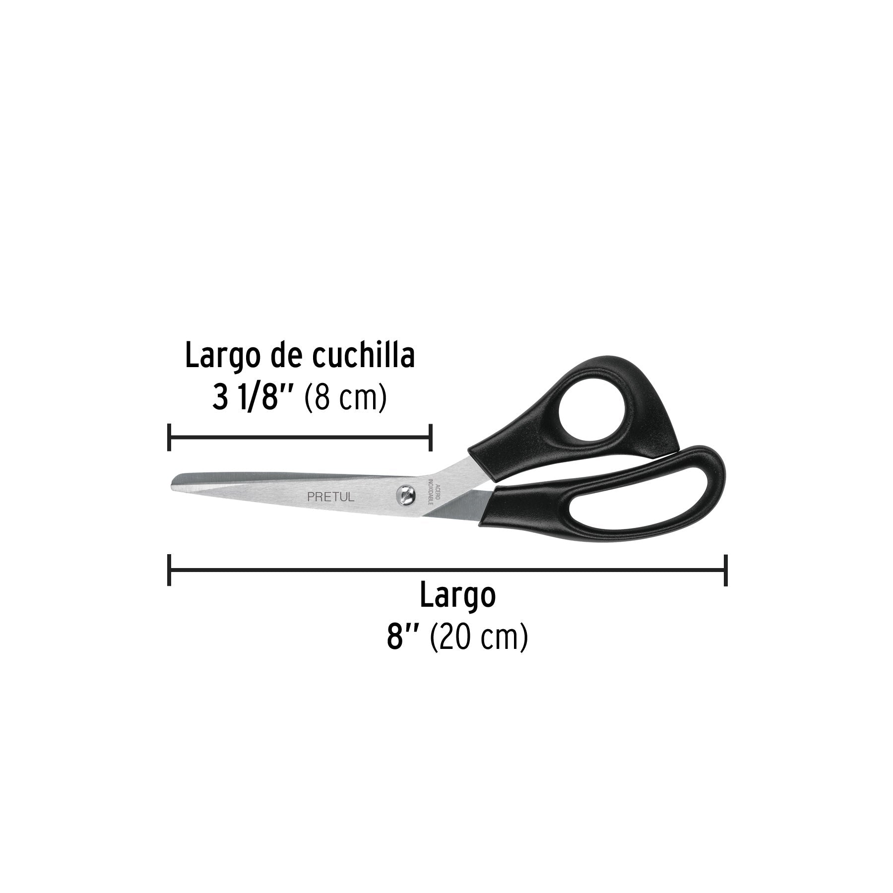 Tijera 8' de acero inoxidable para casa y oficina, PRETUL | TINOX-8C | 23185