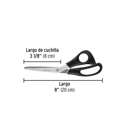 Tijera 8' de acero inoxidable para casa y oficina, PRETUL | TINOX-8C | 23185