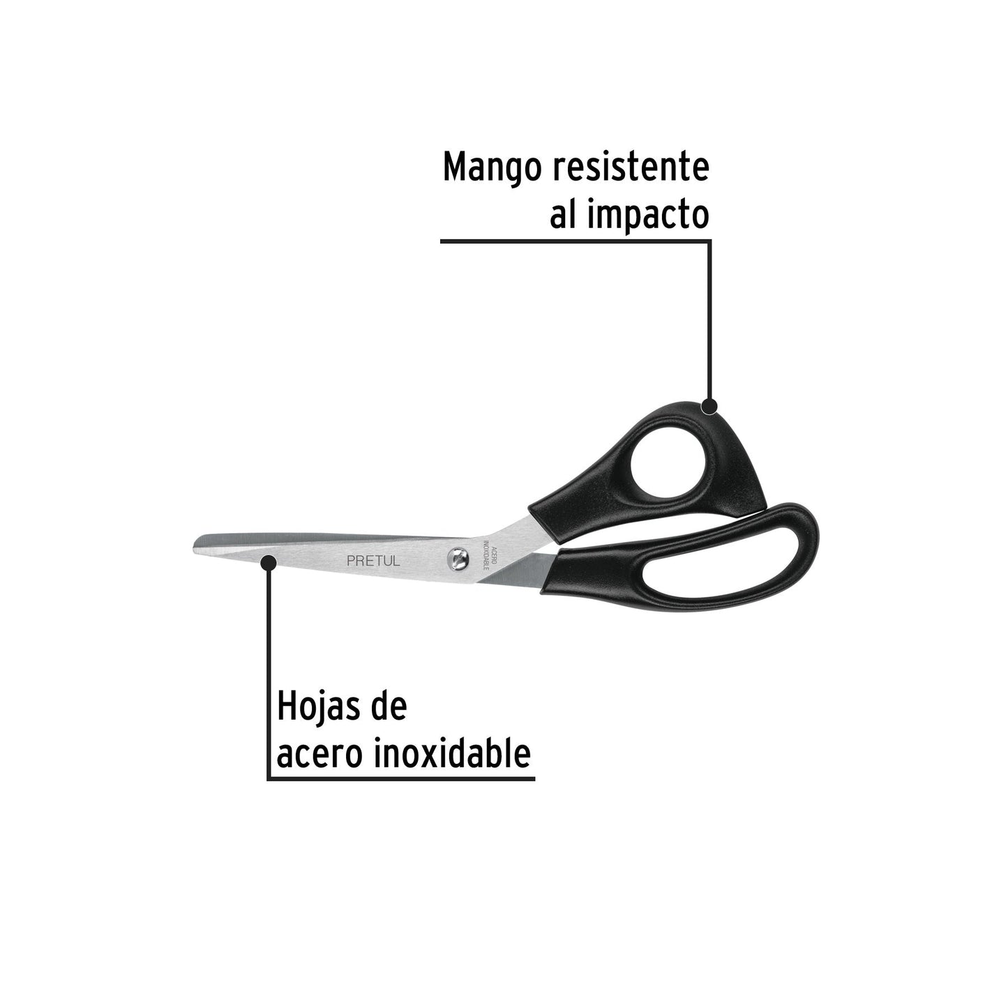 Tijera 8' de acero inoxidable para casa y oficina, PRETUL | TINOX-8C | 23185