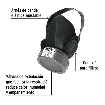 Respirador sin cartucho, 1 filtro, Pretul | RES-1-P | 23390