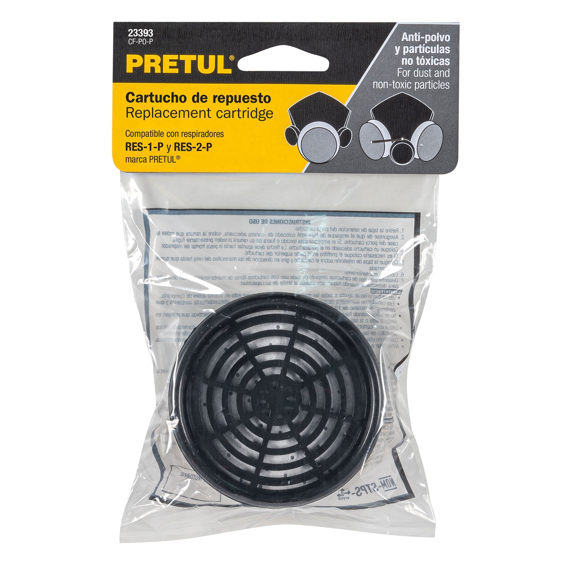 Filtro de repuesto, polvos y partículas, Pretul | CF-PO-P | 23393