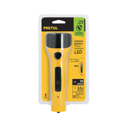 Linterna plástica de LED, 70 lm, recargable, PRETUL | LILE-5P | 24080