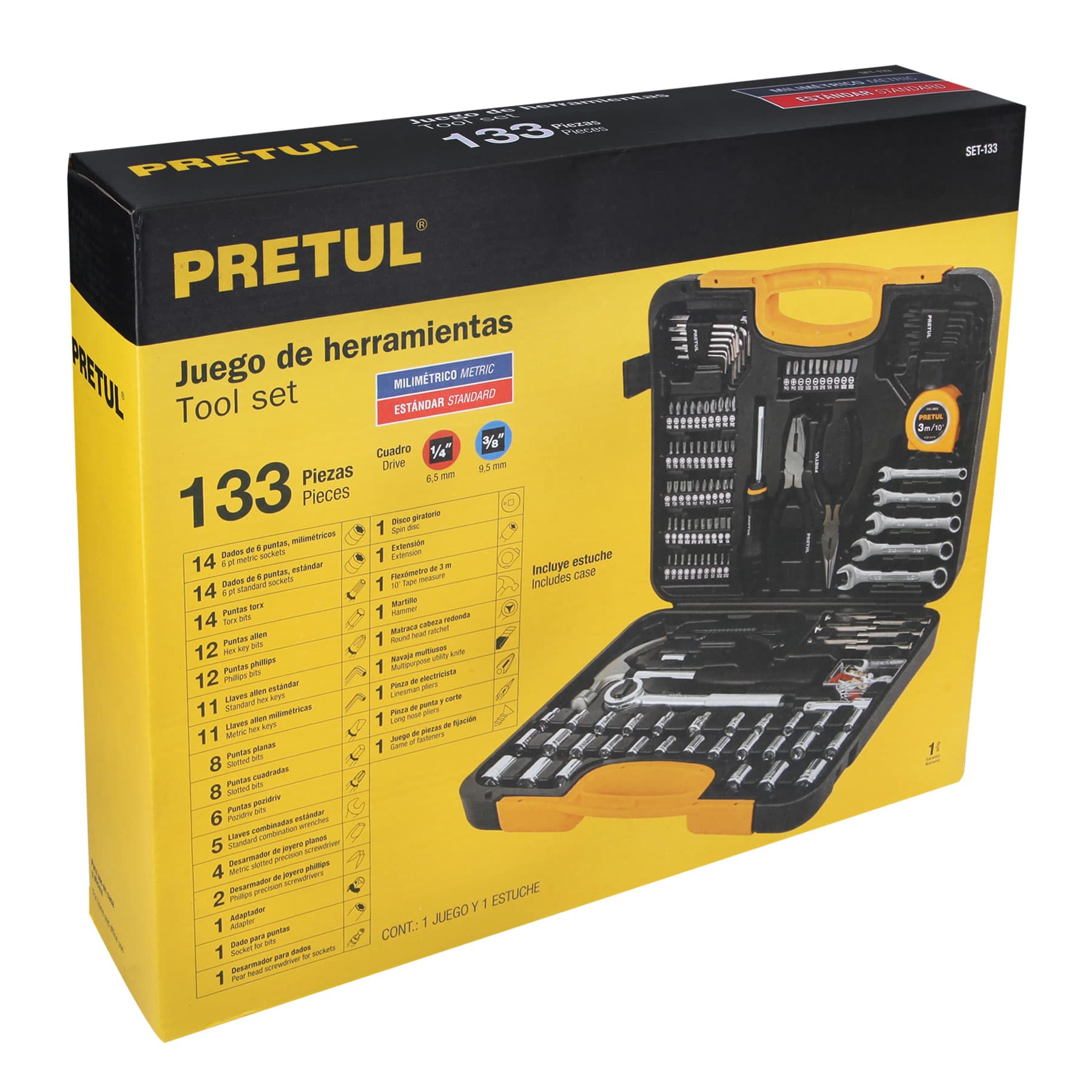 Juego de 133 herramientas, Pretul | SET-133 | 24223