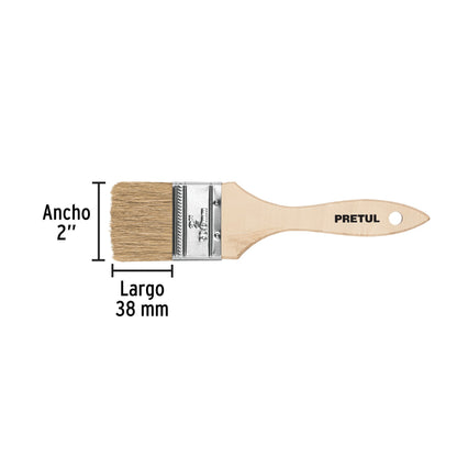 Brocha uso general de 2' con mango de madera, Pretul | BRE-2 | 24473