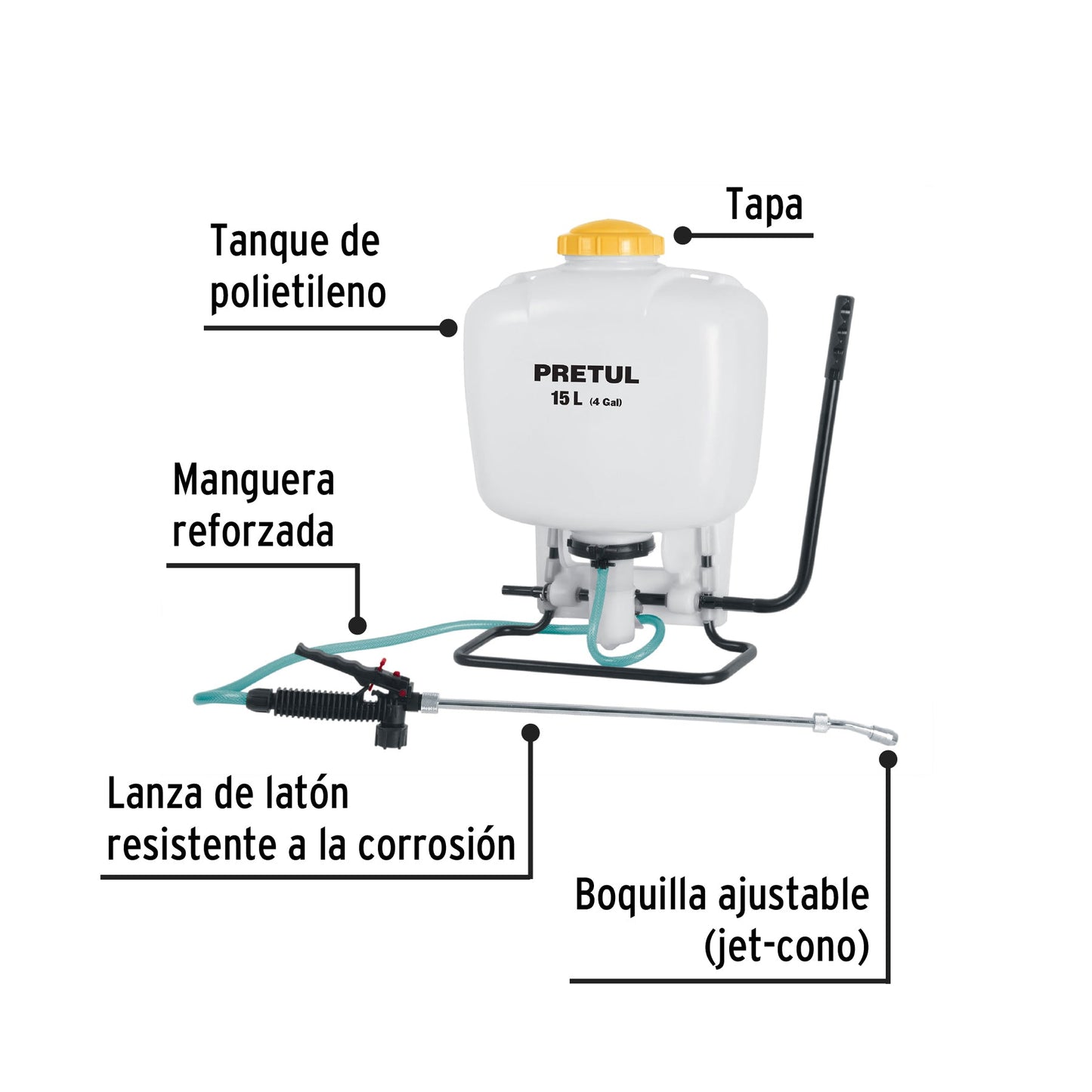 Fumigador de 15 L manual de mochila, Pretul | FM-15P | 24583