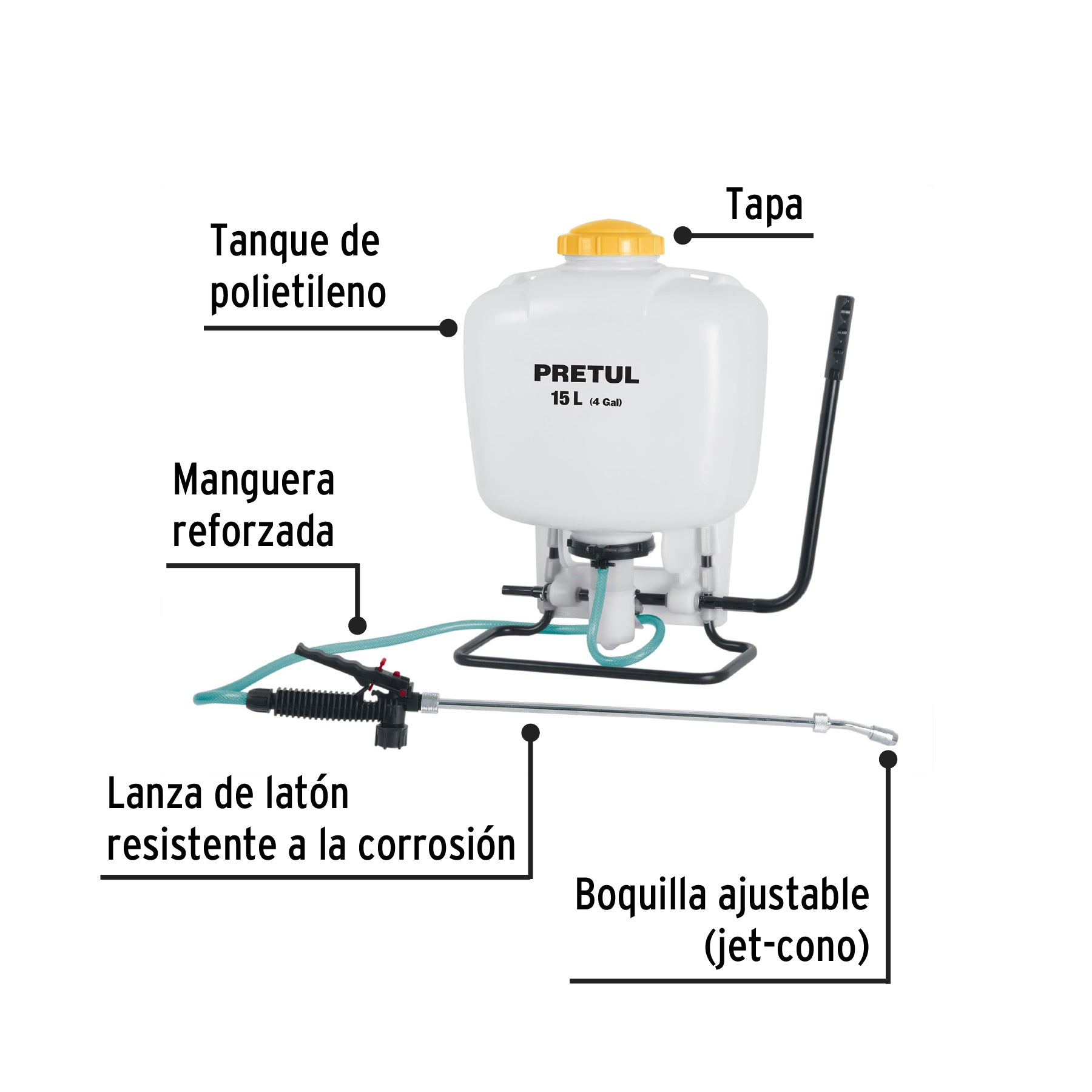 Fumigador de 15 L manual de mochila, Pretul | FM-15P | 24583
