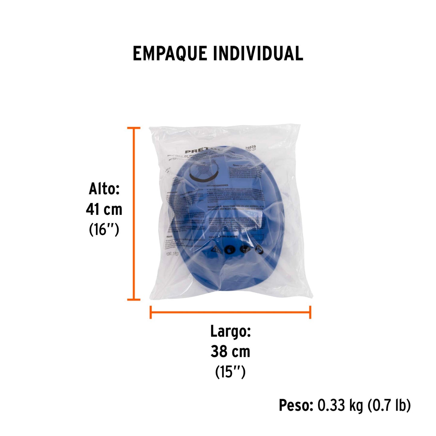 Casco de seguridad, ajuste de intervalos, azul, Pretul | CAS-ZP | 25039