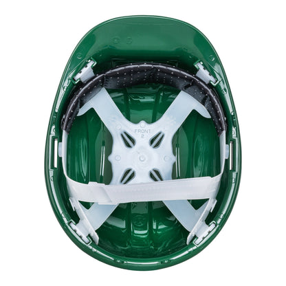 Casco de seguridad, ajuste de intervalos, verde, Pretul | CAS-VP | 25045