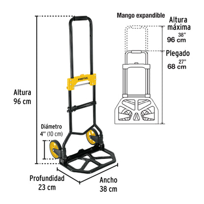 Diablo de carga, plegable, acero, 60 kg, Pretul | DIA-60P | 26029