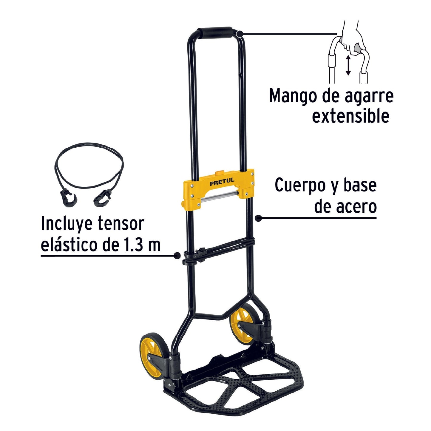 Diablo de carga, plegable, acero, 60 kg, Pretul | DIA-60P | 26029