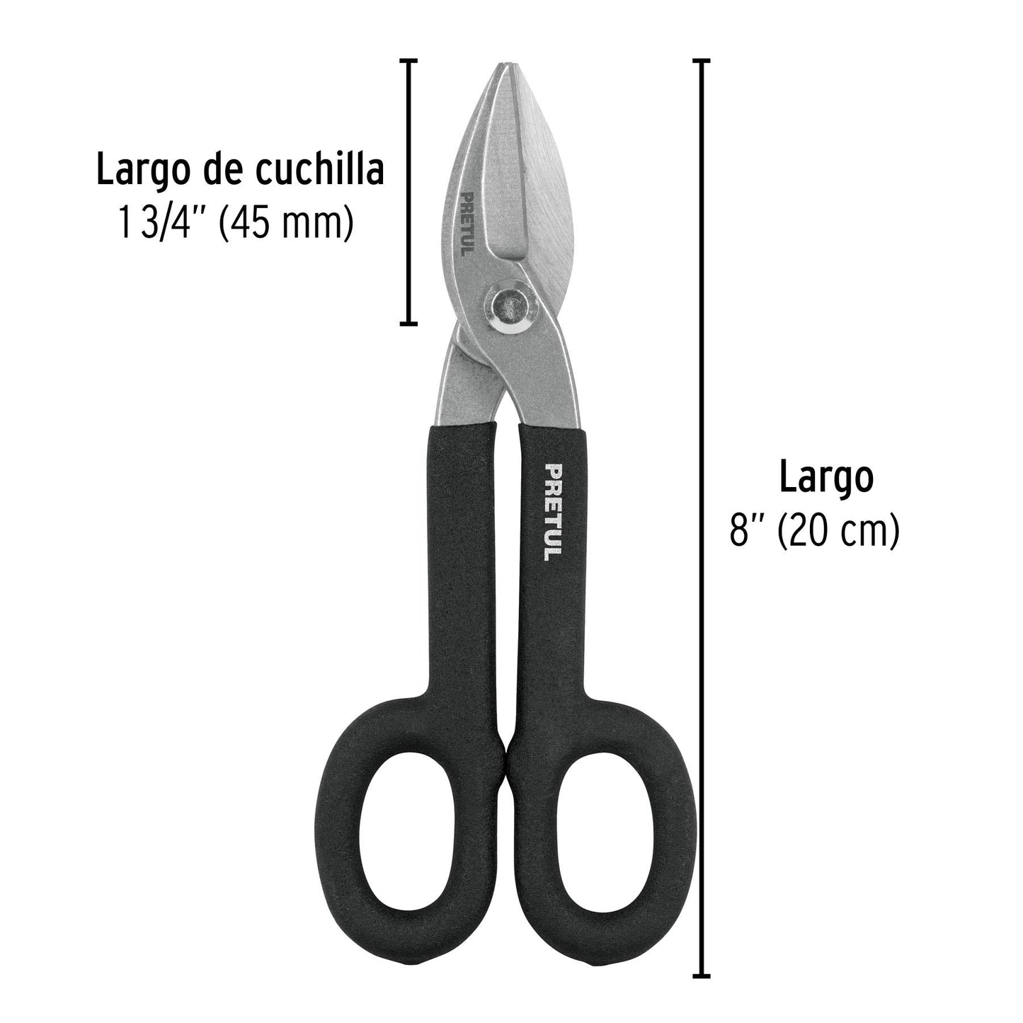 Tijera para hojalatero 8', Pretul | TH-8P | 26052
