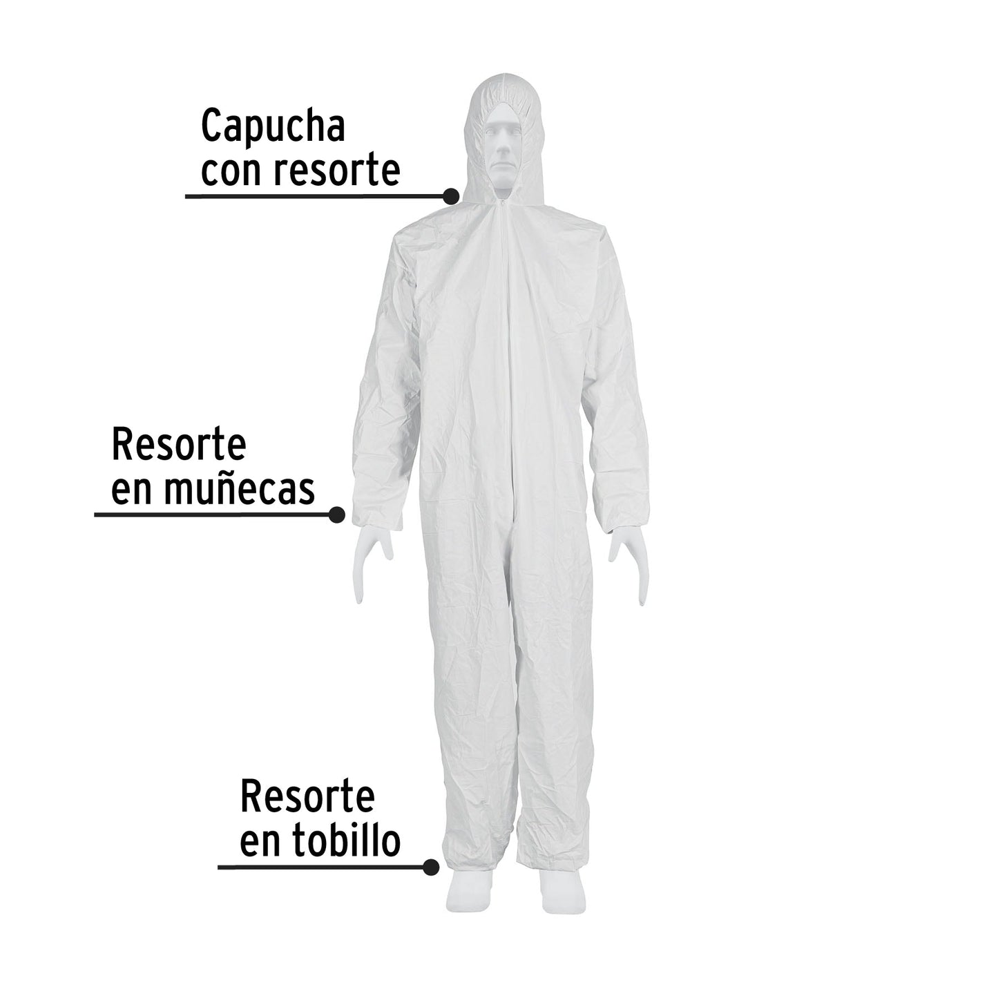 Overol desechable, talla M, Pretul | OVERD-MP | 26072