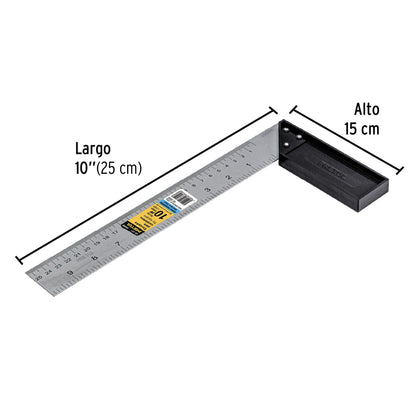 Escuadra 10' para carpintero, Pretul | EC-10P | 26088
