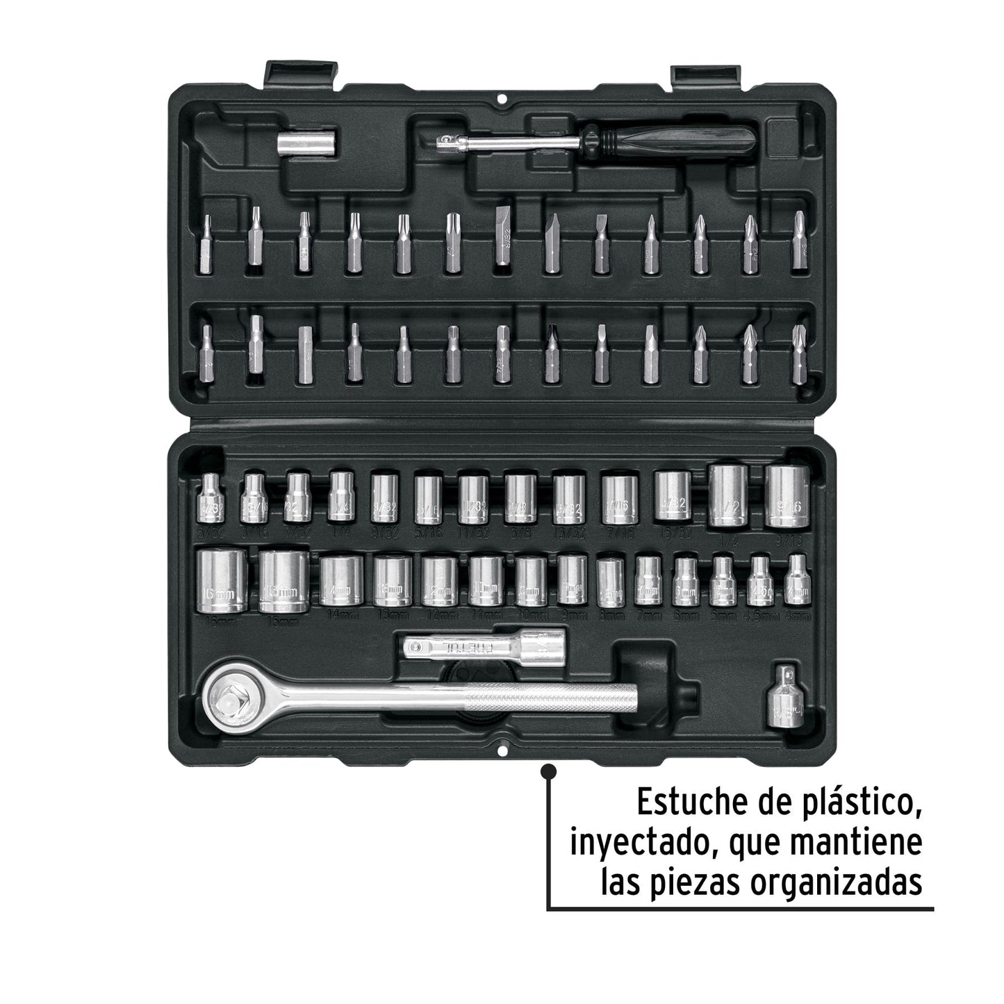Juego de 60 herramientas 1/4' y 3/8' para mecánico, Pretul | JUDA-60P | 26090