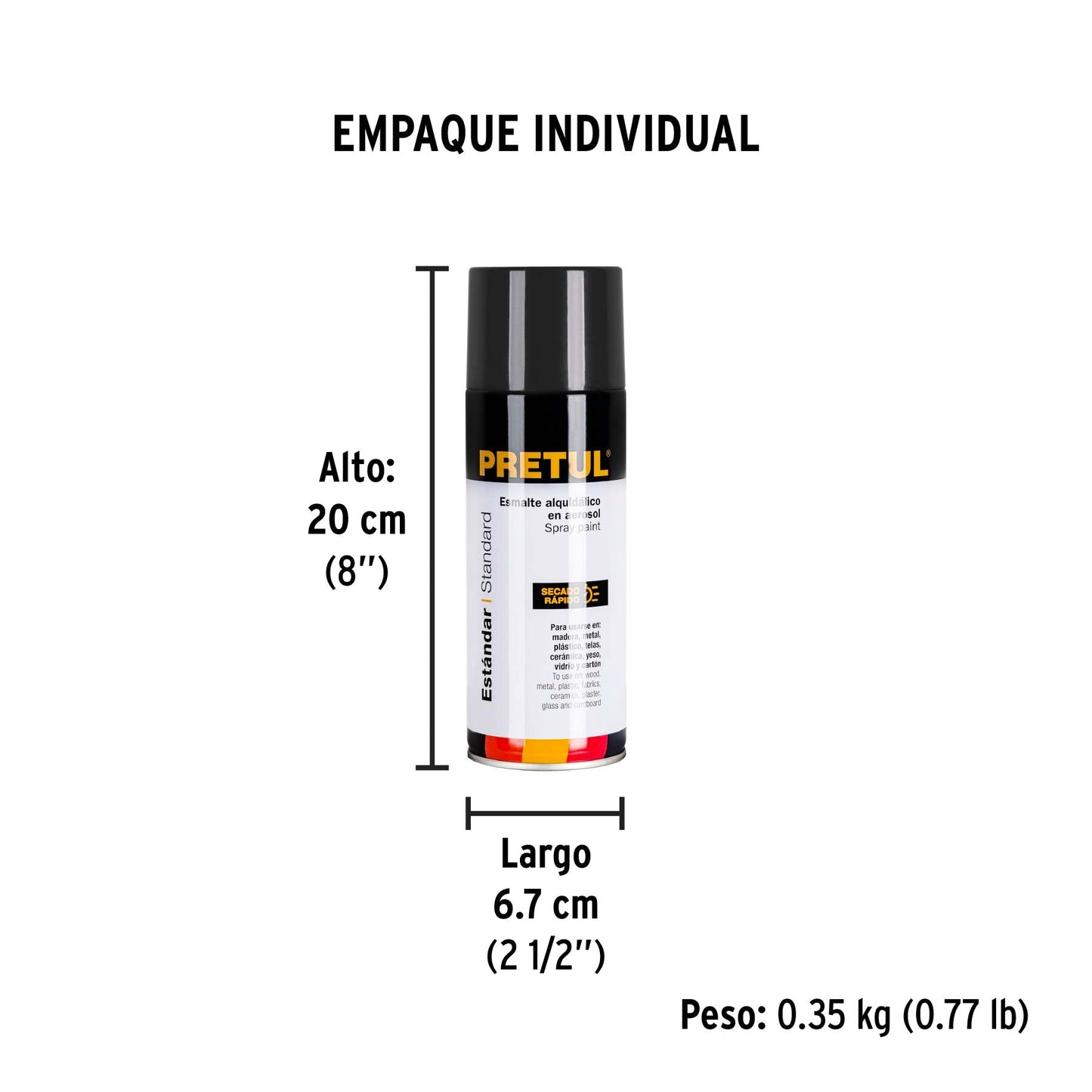Pintura en aerosol, gris oscuro, 400 ml,Pretul | PA-GO-P | 27004