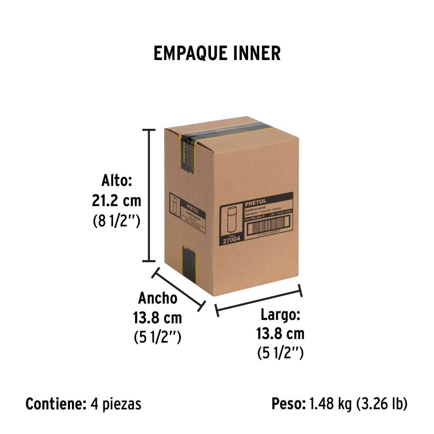 Pintura en aerosol, gris oscuro, 400 ml,Pretul | PA-GO-P | 27004