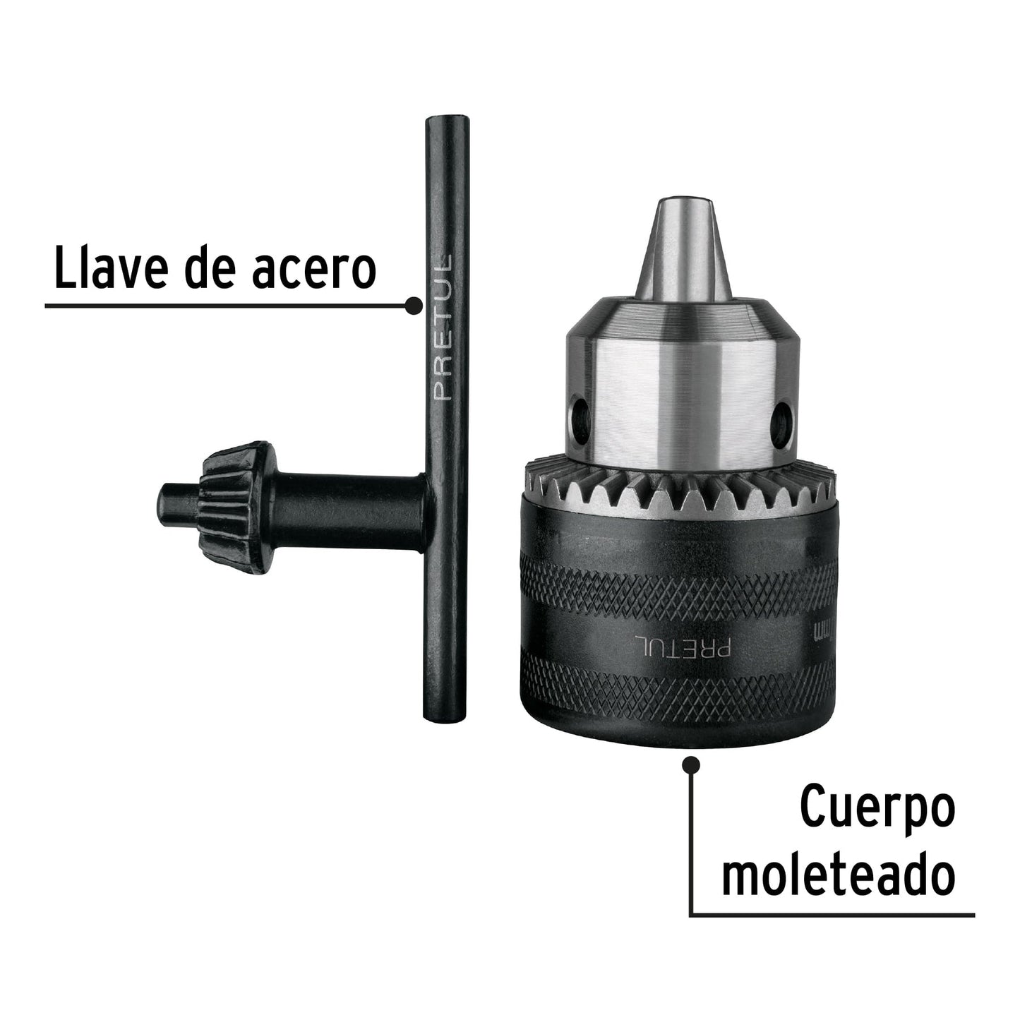 Broquero 1/2' con llave, PRETUL | BRO-1/2N-P | 27038