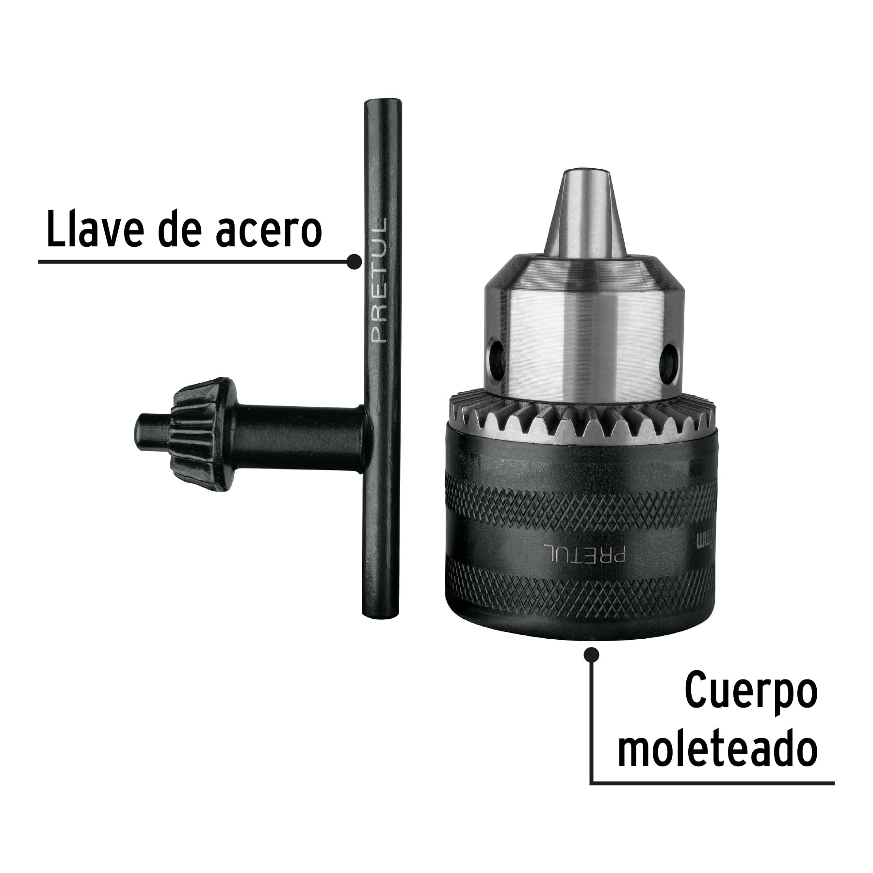 Broquero 1/2' con llave, PRETUL | BRO-1/2N-P | 27038