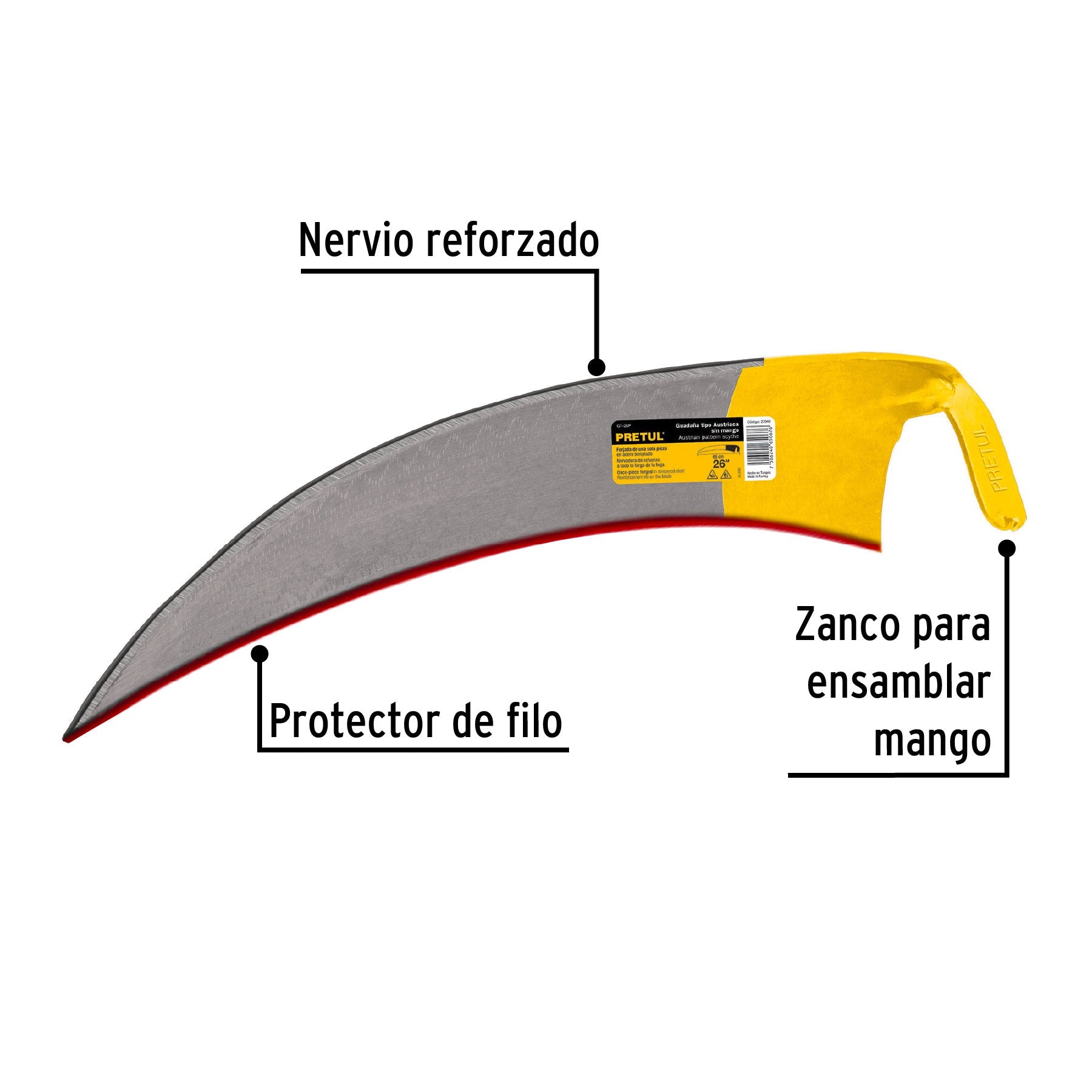 Guadaña tipo austriaca de 26' sin mango, Pretul | GT-26P | 27040