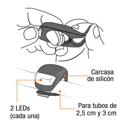 Juego de linterna trasera y delantera para bicicleta, PRETUL | LIBI-2P | 27050