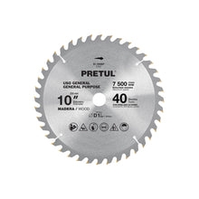 Disco sierra 10' para madera, 40 dientes centro 1', Pretul | ST-1040EP | 27057