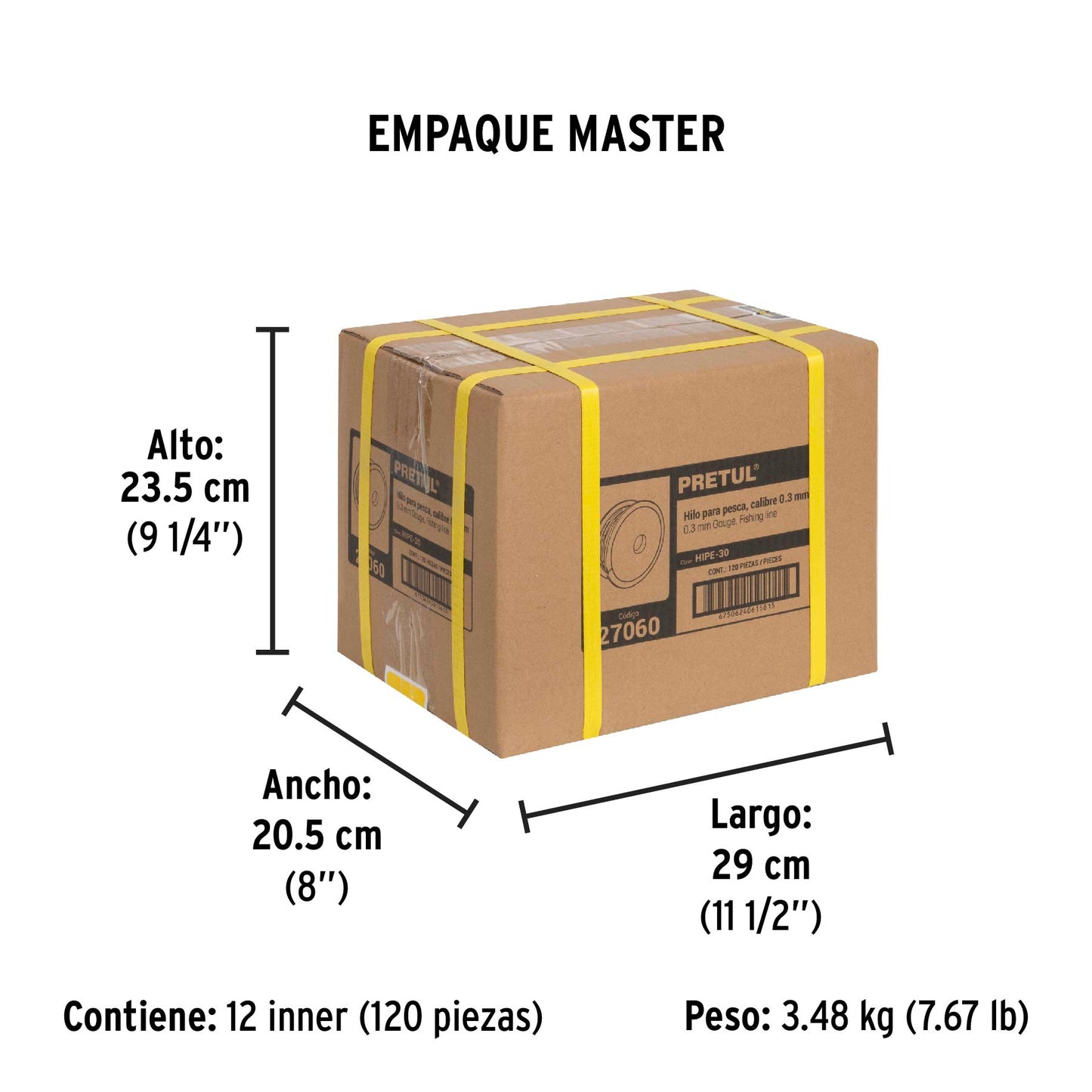 Carrete con 100 m de hilo para pesca azul calibre 0.30 mm | HIPE-30 | 27060