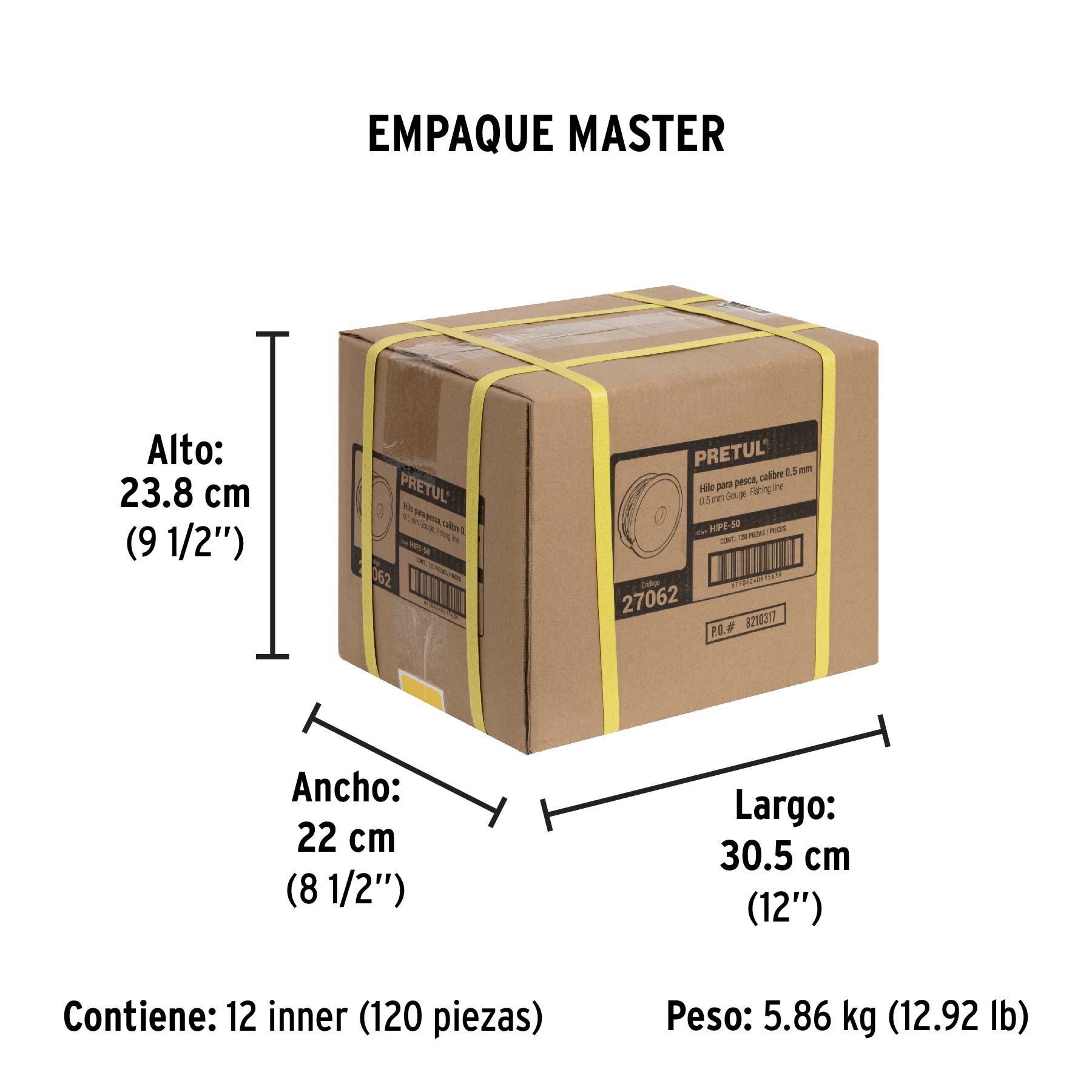 Carrete con 100 m de hilo para pesca azul calibre 0.50 mm | HIPE-50 | 27062