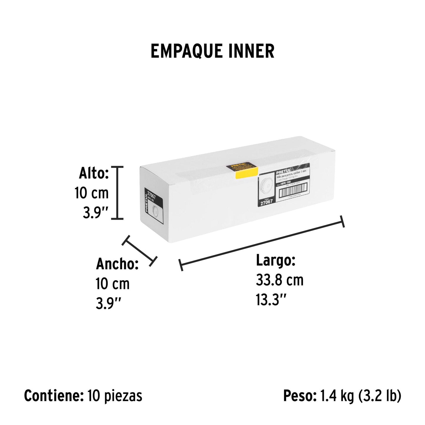 Carrete con 100 m de hilo para pesca azul calibre 1.00 mm | HIPE-100 | 27067