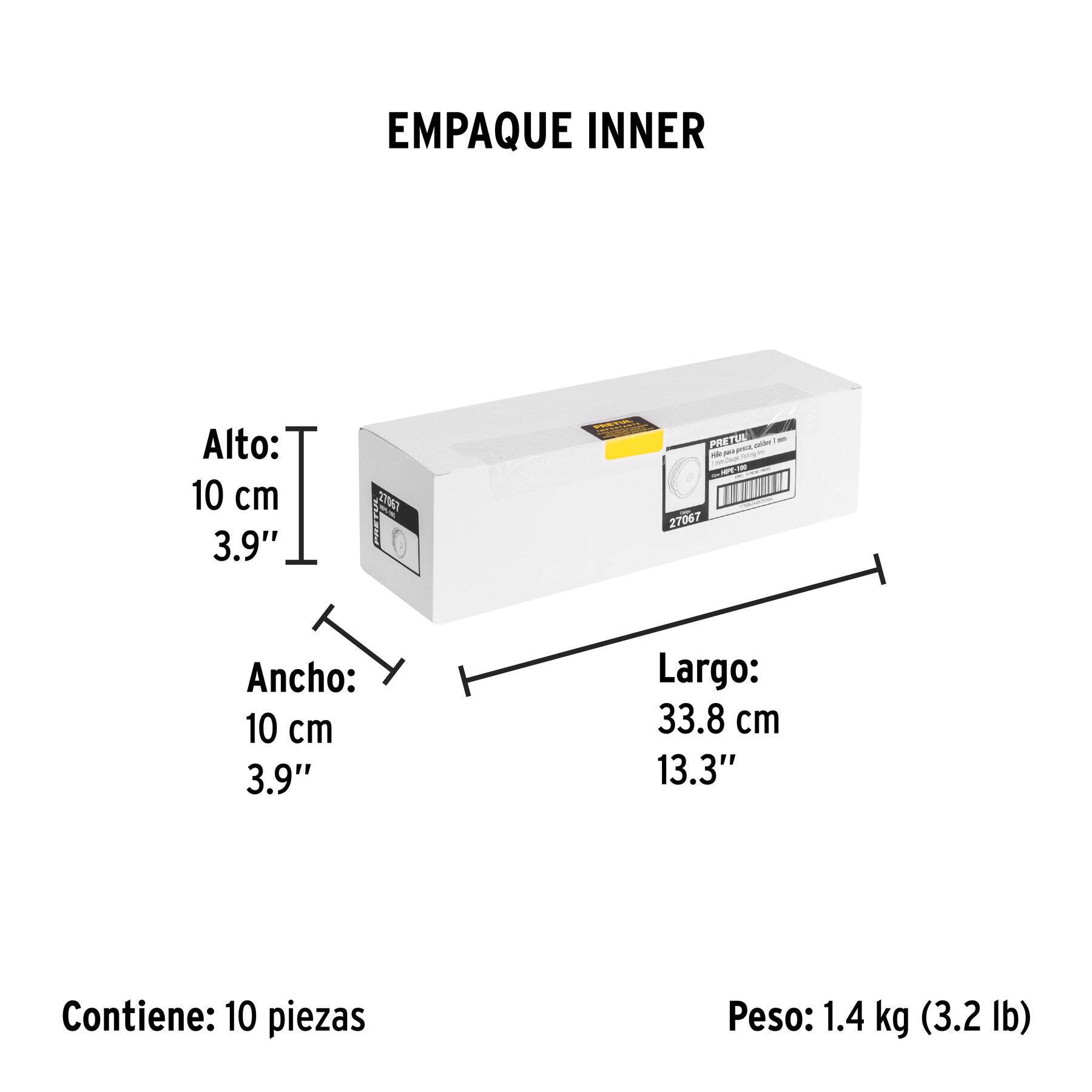 Carrete con 100 m de hilo para pesca azul calibre 1.00 mm | HIPE-100 | 27067
