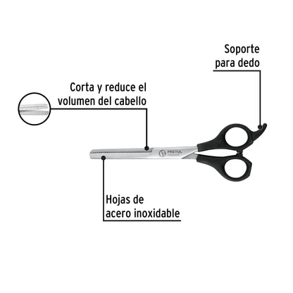 Tijera 6-1/2' acero inox, degrafilado, para estilista,PRETUL | TP-8520-6-1/2 | 27087