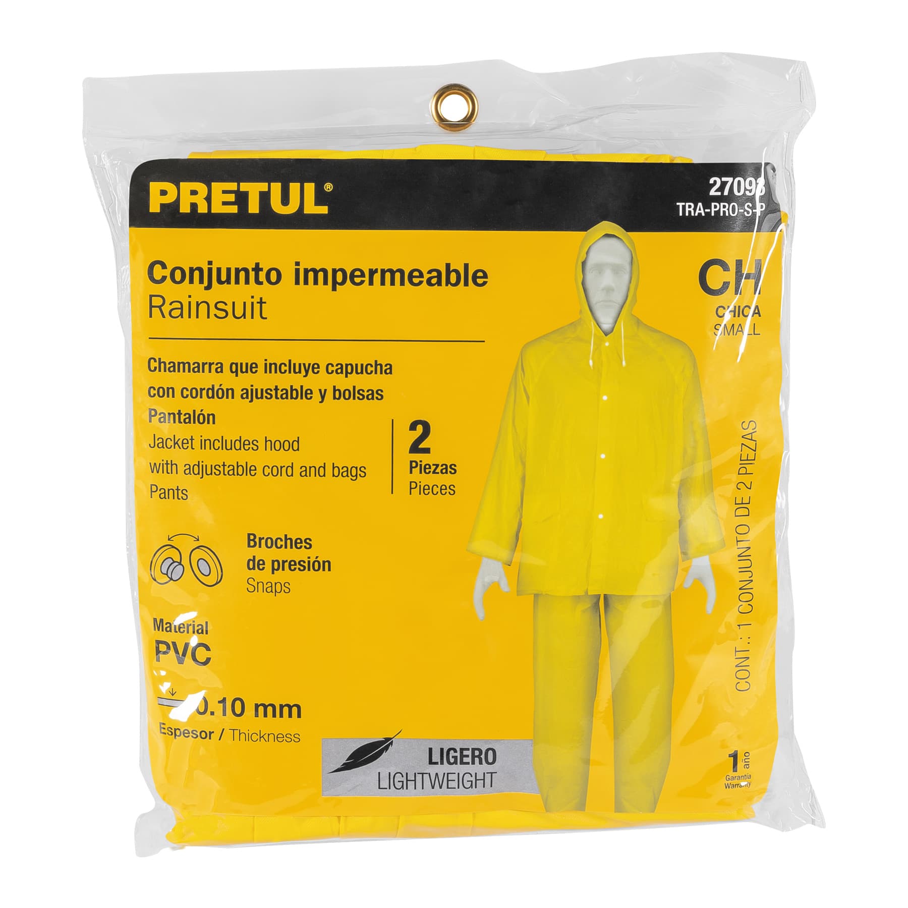 Conjunto impermeable ligero de PVC, talla CH, Pretul | TRA-PRO-S-P | 27093
