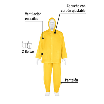 Conjunto impermeable ligero de PVC, talla XG, Pretul | TRA-PRO-XL-P | 27096