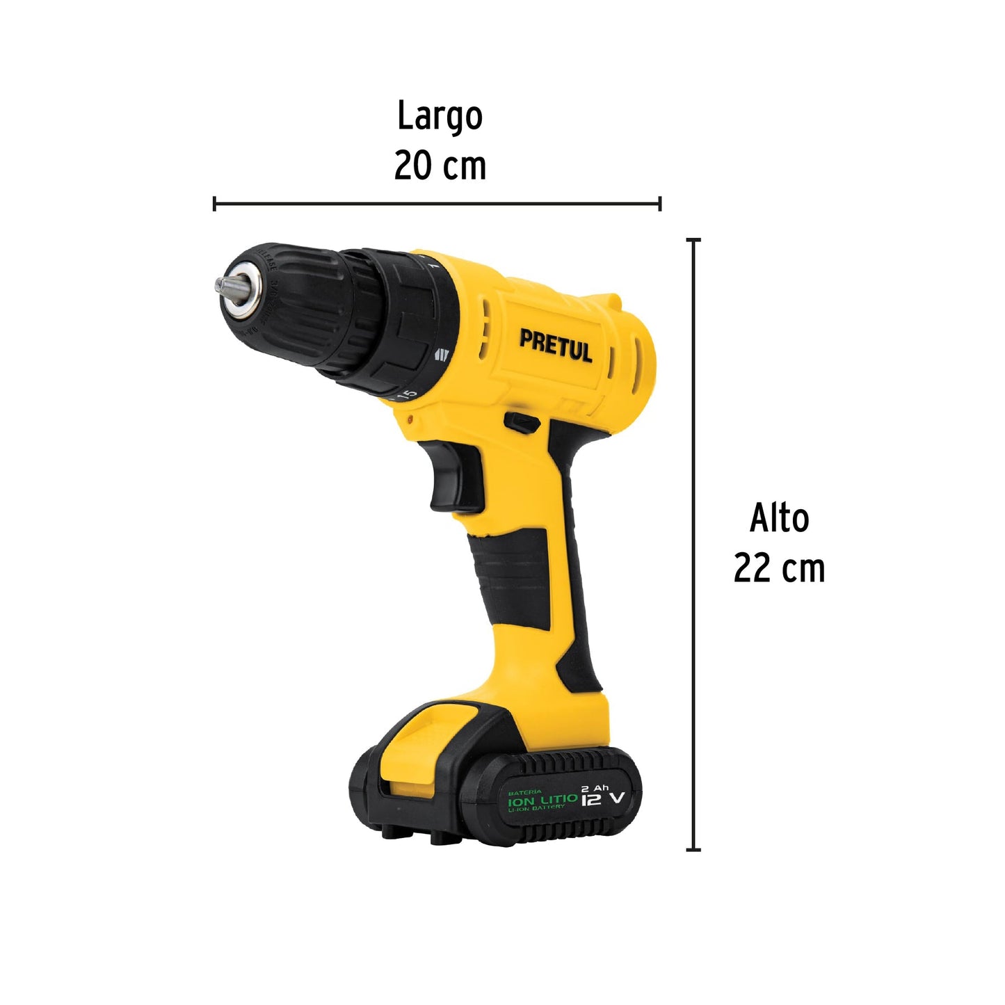 Kit taladro 3/8', 12V, 33 accesorios, en estuche, PRETUL | TALI-12PK2 | 27120
