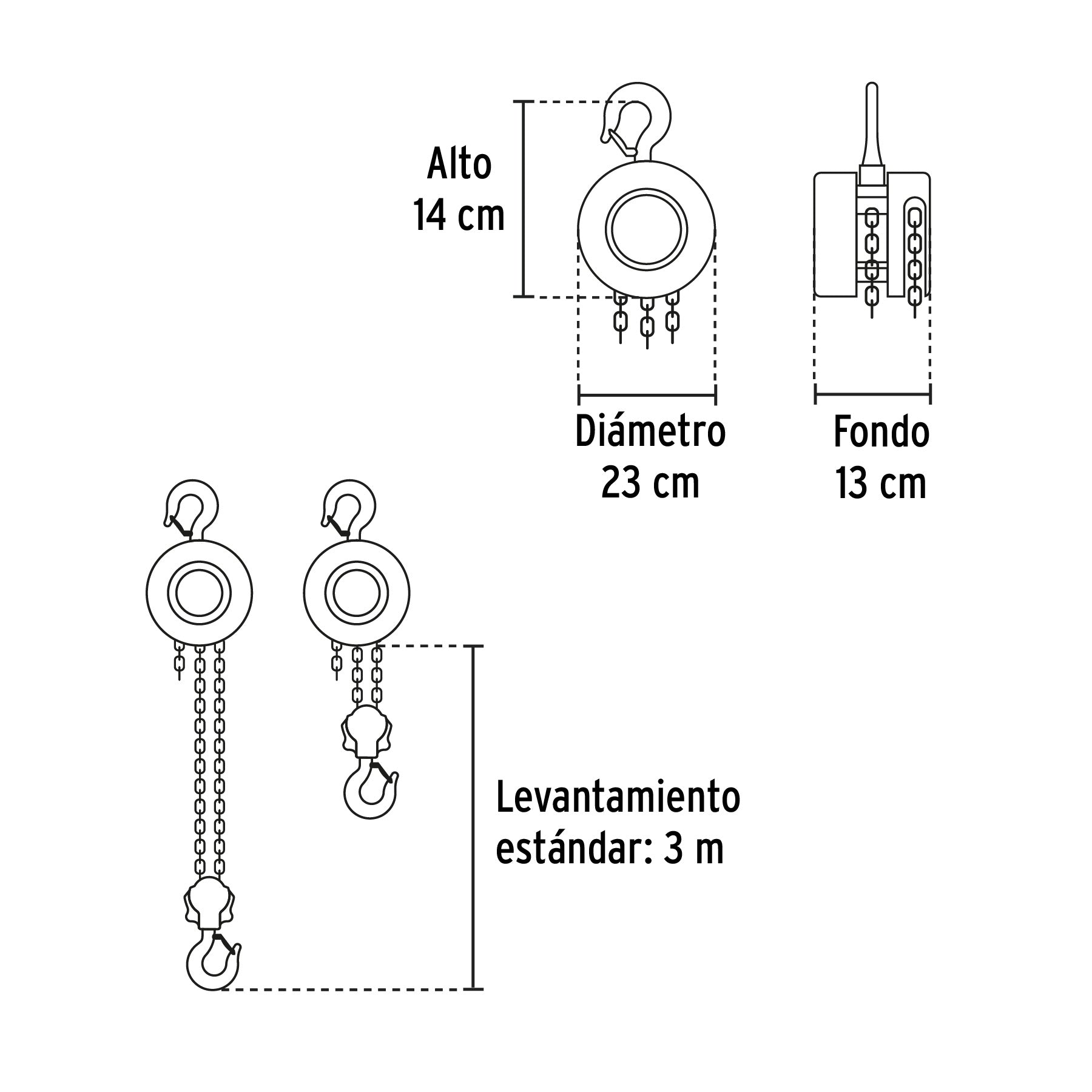 Polipasto de cadena de 1 ton, Pretul | POL-1P | 27127