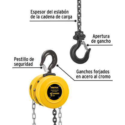 Polipasto de cadena de 1 ton, Pretul | POL-1P | 27127