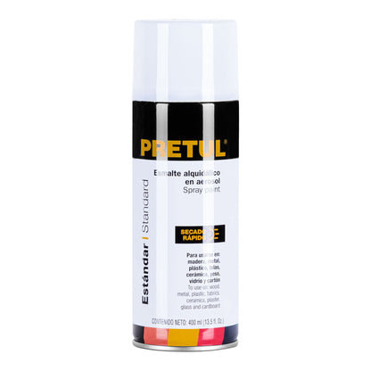 Pintura en aerosol, blanco brillante, 400ml, Pretul | PA-BB-P | 27171