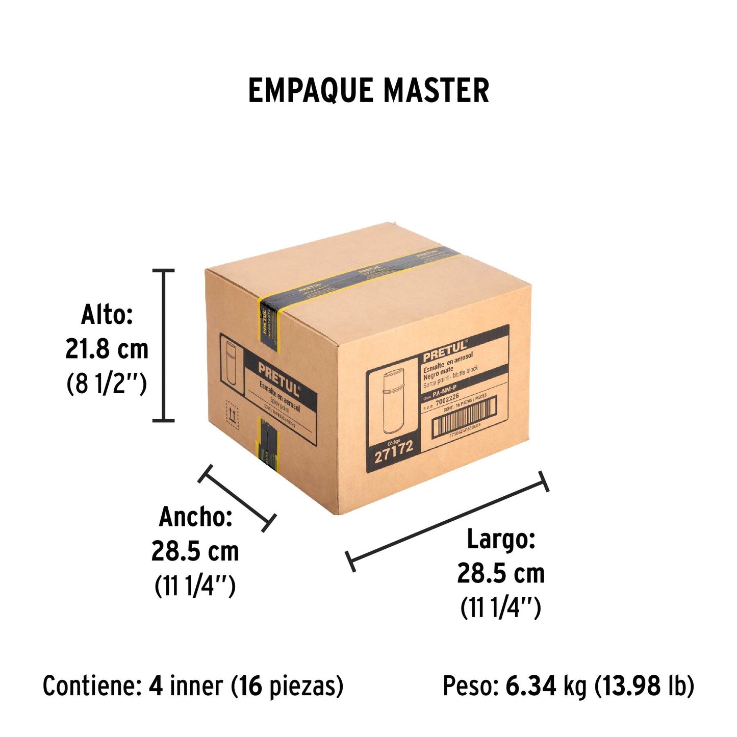 Pintura en aerosol, negro mate, 400 ml, Pretul | PA-NM-P | 27172