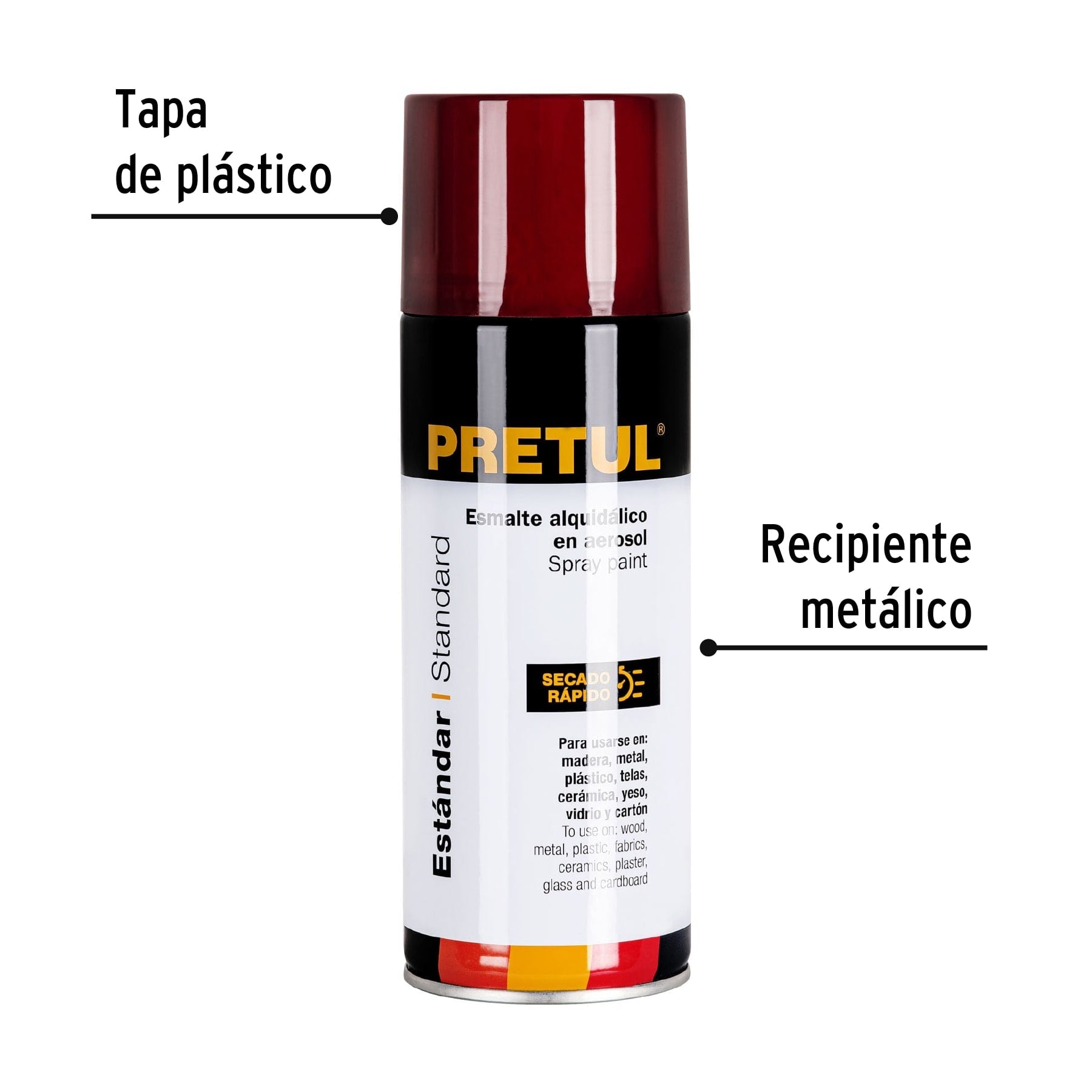 Pintura en aerosol, rojo, 400 ml, Pretul | PA-RO-P | 27173