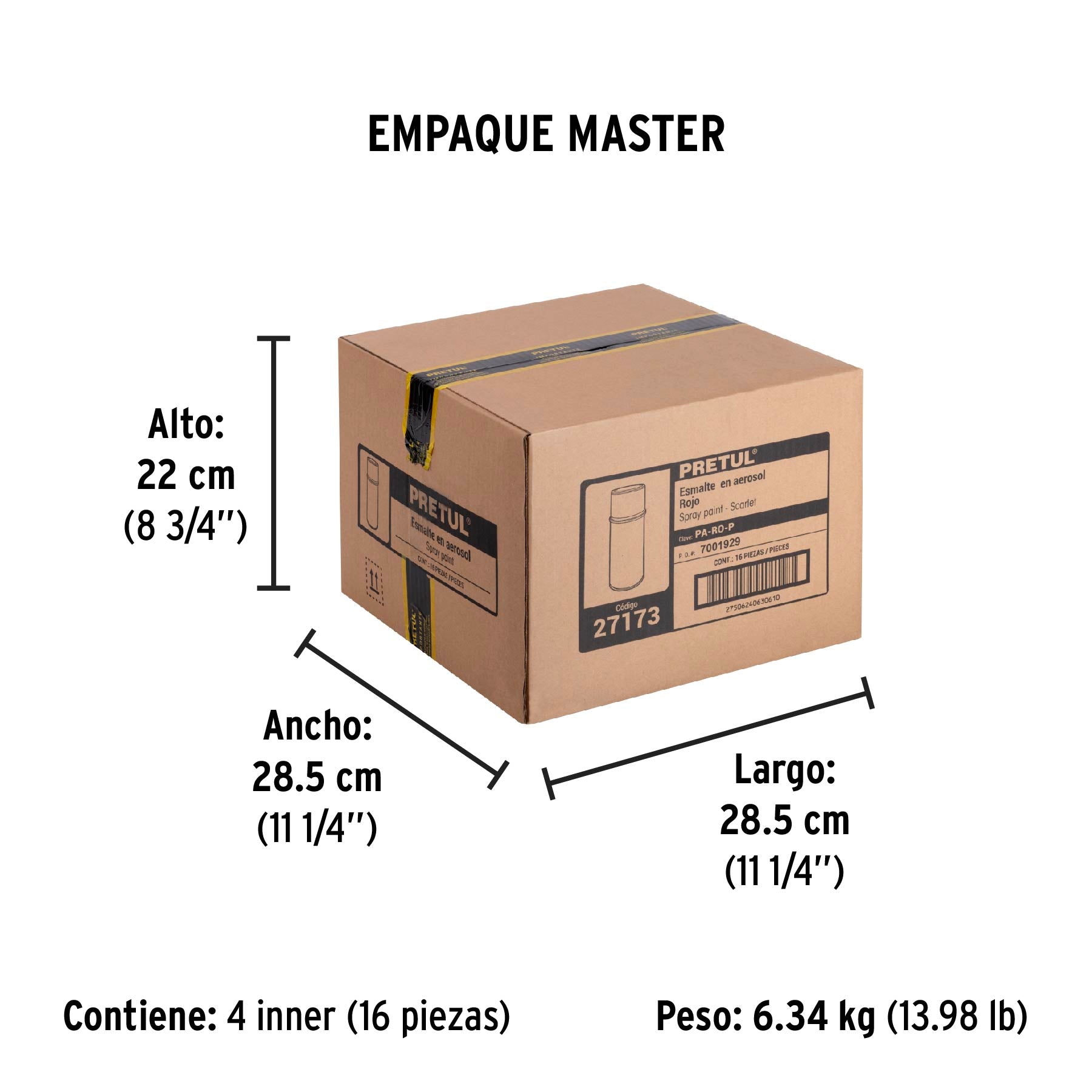 Pintura en aerosol, rojo, 400 ml, Pretul | PA-RO-P | 27173